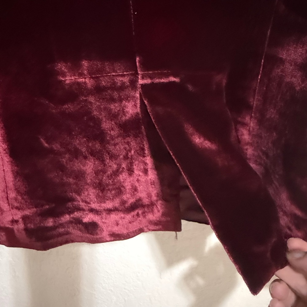 Bloomingdales‎ Womens Silk Blend Velvet Embroidered Beaded Jacket Burgundy Sz 14 - Picture 9 of 14